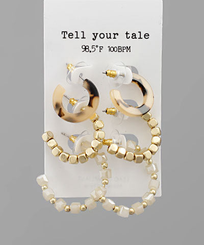 Acetate & Glass Hoops Set