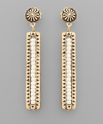 Seed Bead Bar Earrings