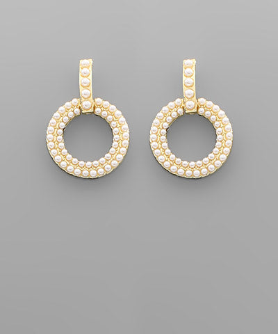 Pearl Beaded Circle Earring