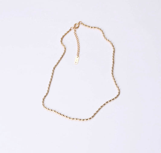 18k Gold Plated Rice Bead Necklace
