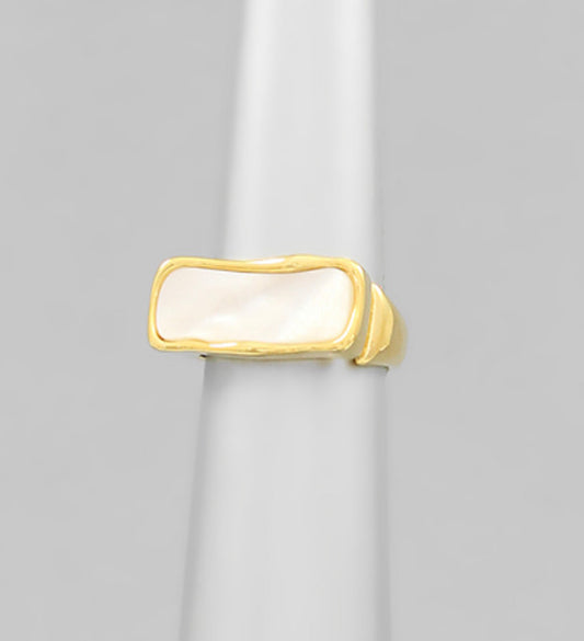 Brass Round Shell Ring