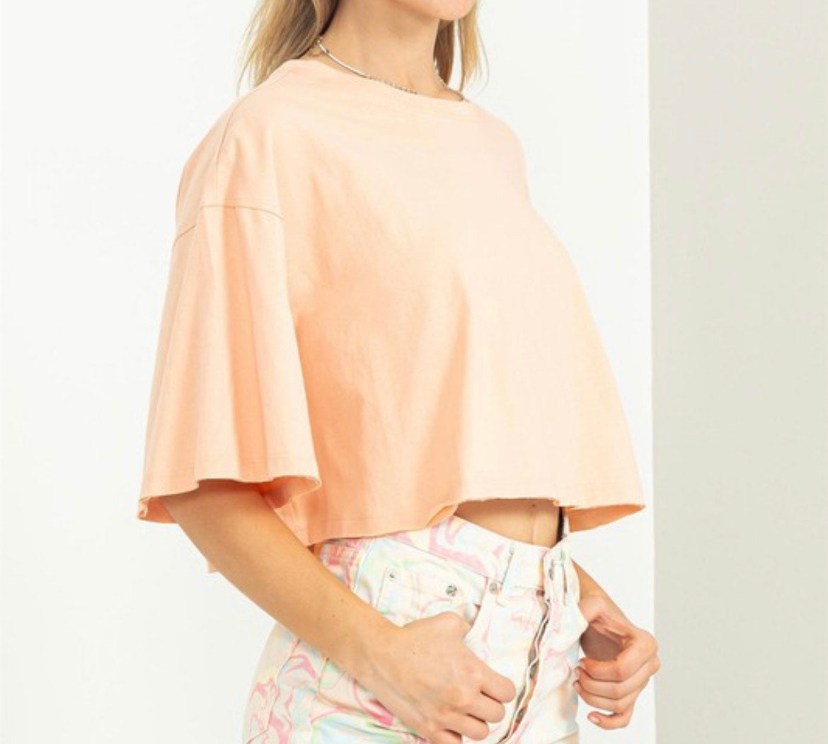 Wholehearted Flutter Sleeve Crop Top