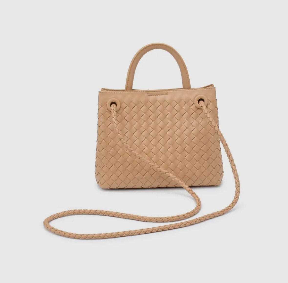 Gold Knot Woven Crossbody - Tan