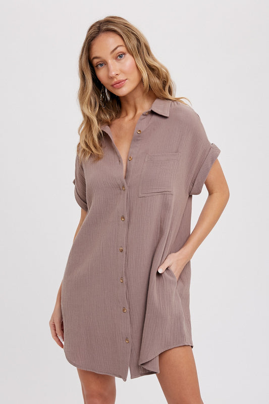 No Worries Button Up Dress