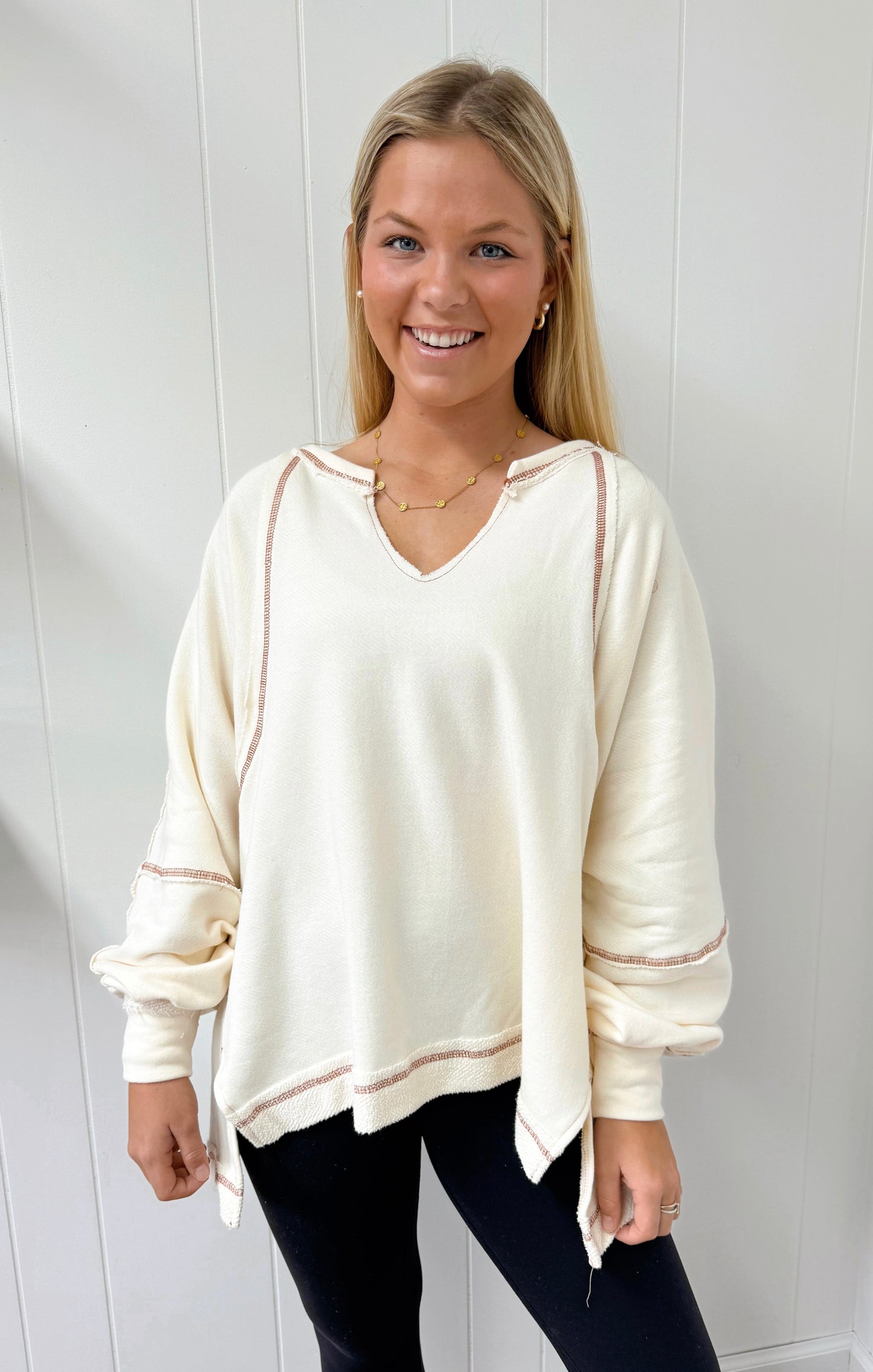 Natural Charm Oversized Pullover