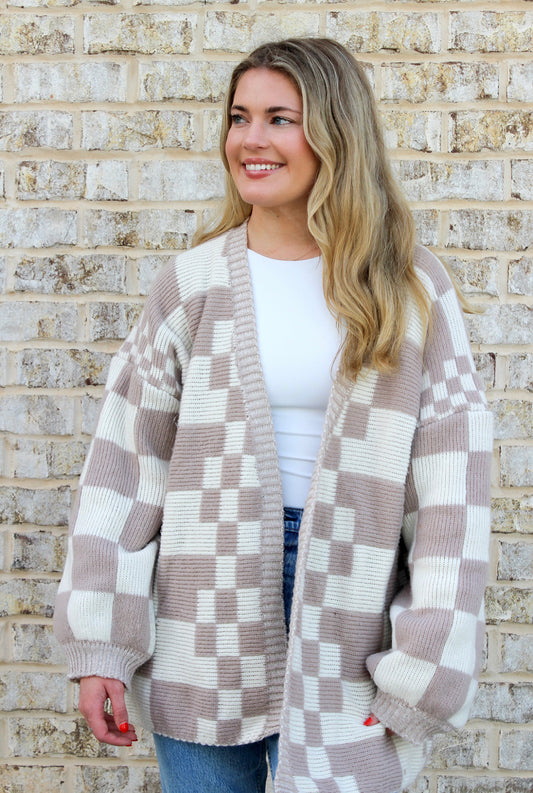 Cozy Checkered Cardigan