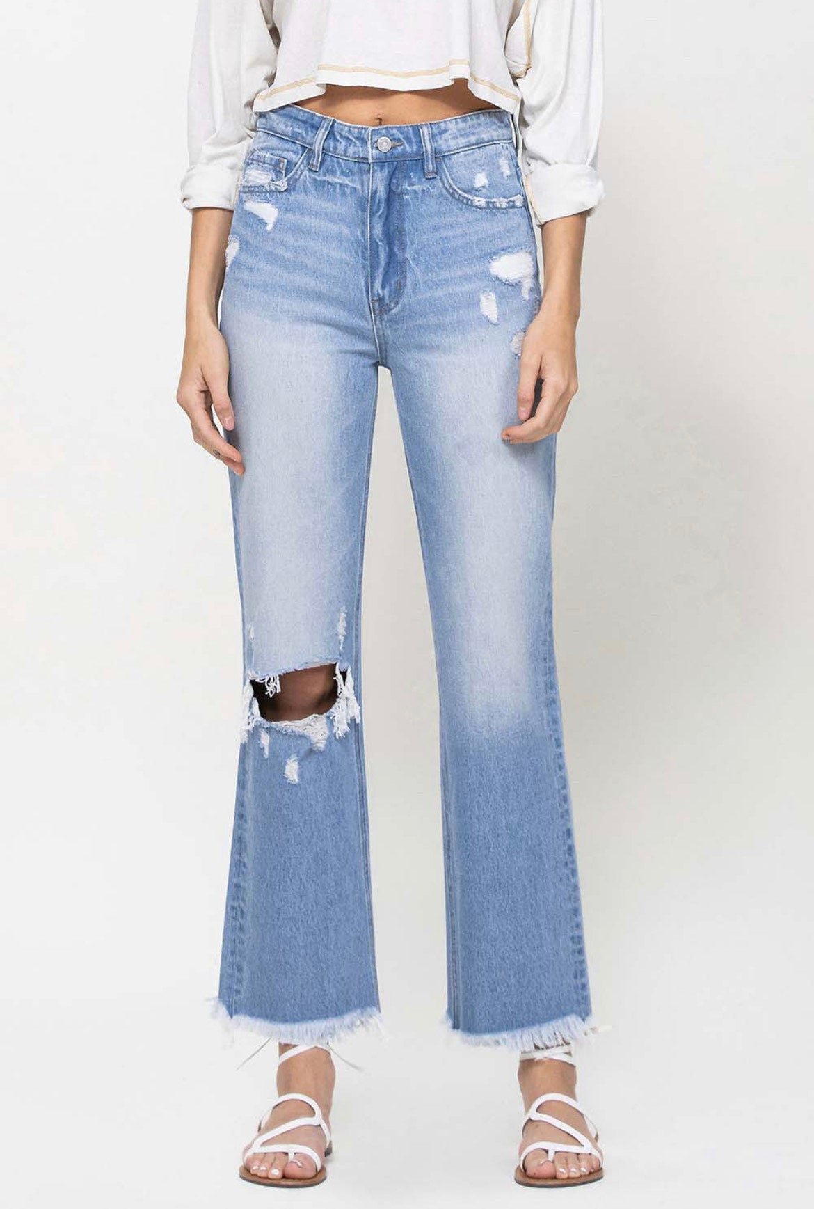 90's Vintage Ankle Flare Jeans