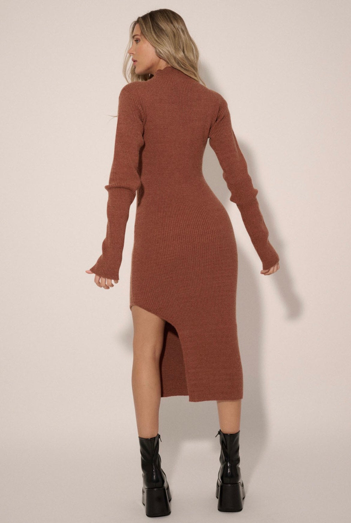 Cozy Brown Sweater Dress