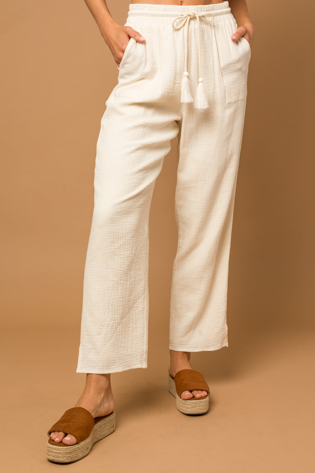 Tassel Waist Tie Pant