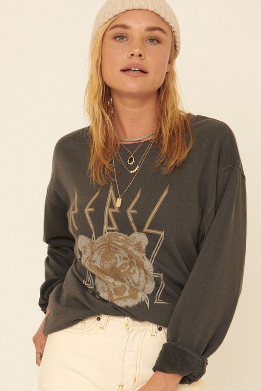 Rebel Tiger Vintage Graphic Sweatshirt