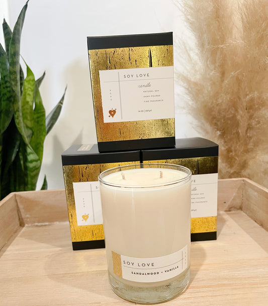 Natural Soy Candle - Sandalwood + Vanilla